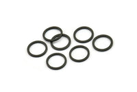 Black Circle Connector, 50 Oxidized Black Brass Circle Rings, Findings (10x0.80mm) A6167