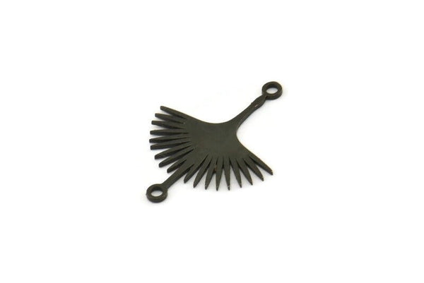 Siyah Güneş Tılsımı, 2 Döngülü 12 Oksitlenmiş Siyah Pirinç Güneş Tılsımı, Pirinç Bağlantı Elemanları (24x18x0,60 mm) A3875 H0225