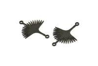 Siyah Güneş Tılsımı, 2 Döngülü 12 Oksitlenmiş Siyah Pirinç Güneş Tılsımı, Pirinç Bağlantı Elemanları (24x18x0,60 mm) A3875 H0225
