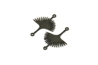 Siyah Güneş Tılsımı, 2 Döngülü 12 Oksitlenmiş Siyah Pirinç Güneş Tılsımı, Pirinç Bağlantı Elemanları (24x18x0,60 mm) A3875 H0225