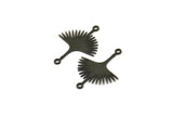 Siyah Güneş Tılsımı, 2 Döngülü 12 Oksitlenmiş Siyah Pirinç Güneş Tılsımı, Pirinç Bağlantı Elemanları (24x18x0,60 mm) A3875 H0225