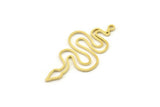 Brass Snake Charm, Raw Brass Snake Charms With 1 Loop, Snake Earrings (39x17x0.80mm) SMP1514 A5104