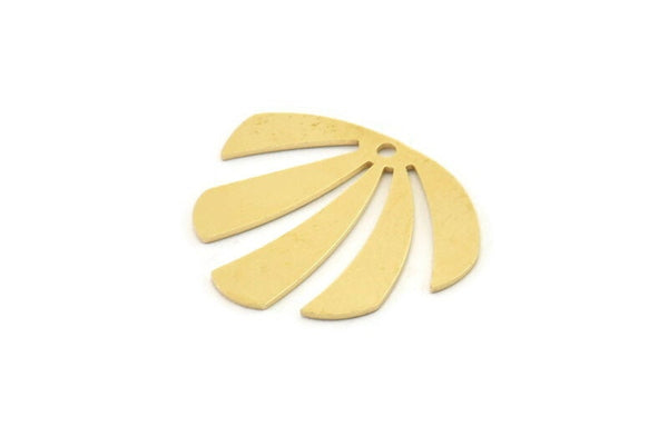 Brass Shell Charm, Raw Brass Sea ShellCharms With 1 Hole (24x20x0.60mm) SMP1535