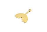Brass Leaf Charm, Raw Brass Leaf Charms With 1 Loop, Leaf Earrings (16x14x0.60mm) SMP1519