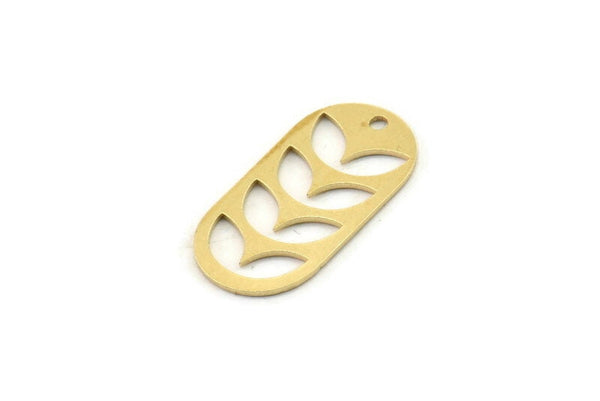 Brass Leaf Charm, Raw Brass Leaf Charms With 1 Hole, Leaf Earrings (22x11x0.60mm) SMP1524