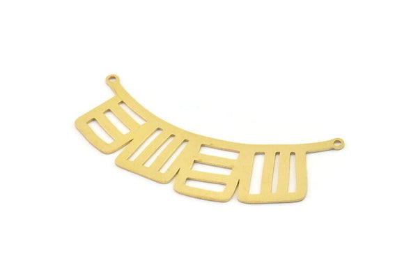 Brass Charm, Raw Brass Pendants With 2 Loops, Findings, Charm Pendants (53x15x0.60mm) SMP1529