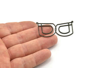 Black Charm, 12 Oxidized Black Brass, Black Pendants, Charm Pendants, Black Charms With 1 Loop (29x26x0.80mm) SMP0040 A2646