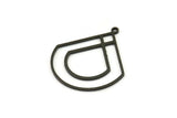 Black Charm, 12 Oxidized Black Brass, Black Pendants, Charm Pendants, Black Charms With 1 Loop (29x26x0.80mm) SMP0040 A2646
