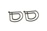 Black Charm, 12 Oxidized Black Brass, Black Pendants, Charm Pendants, Black Charms With 1 Loop (29x26x0.80mm) SMP0040 A2646