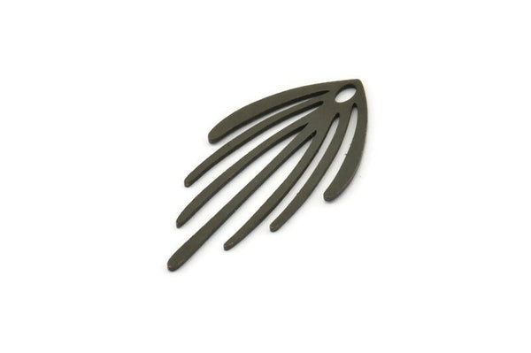 Siyah Saçaklı Tılsım, 1 Delikli 12 Oksitlenmiş Siyah Pirinç Saçaklı Tılsım, Bulgular (26x14x0,60 mm) SMP0400 A6199