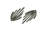 Siyah Saçaklı Tılsım, 1 Delikli 12 Oksitlenmiş Siyah Pirinç Saçaklı Tılsım, Bulgular (26x14x0,60 mm) SMP0400 A6199