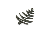 Siyah Ağaç Tılsımı, 1 Halkalı 8 Oksitlenmiş Siyah Pirinç Ağaç Tılsımı, Kolye Ucu, Bulgular (27x22x0,80 mm) A6335