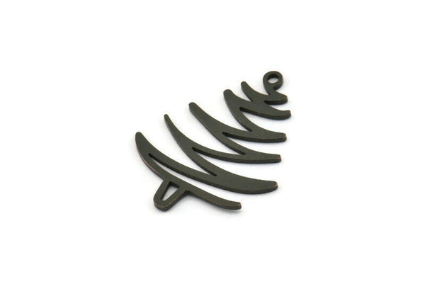Siyah Ağaç Tılsımı, 1 Halkalı 8 Oksitlenmiş Siyah Pirinç Ağaç Tılsımı, Kolye Ucu, Bulgular (27x22x0,80 mm) A6335