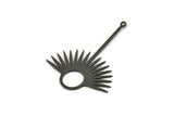 Black Sun Charm, 6 Oxidized Black Brass Sun Charms With 1 Loop, Findings (38x30x0.60mm) SMP0280 A2642