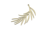 Steel Leaf Charm, Stainless Steel Leaf Charms With 1 Loop, Leaf Earrings (59x31x0.80mm) SMP1509