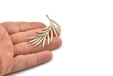 Steel Leaf Charm, Stainless Steel Leaf Charms With 1 Loop, Leaf Earrings (59x31x0.80mm) SMP1509