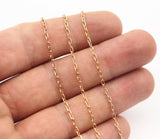 Link Chain, Faceted Chain, 10M Faceted Soldered Brass Chain (3x1.5mm) W5-60rose  ( Z043 )