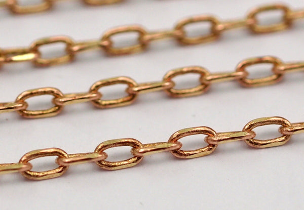 Link Chain, Faceted Chain, 10M Faceted Soldered Brass Chain (3x1.5mm) W5-60rose  ( Z043 )
