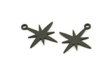 Siyah Kutup Yıldızı Tılsımı, 24 Oksitlenmiş Siyah Pirinç, Siyah Tılsımlar, 1 Döngülü Siyah Kutup Yıldızı Tılsımları (17x15x0,60 mm) A4109