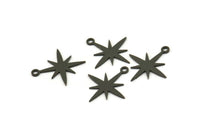 Siyah Kutup Yıldızı Tılsımı, 24 Oksitlenmiş Siyah Pirinç, Siyah Tılsımlar, 1 Döngülü Siyah Kutup Yıldızı Tılsımları (17x15x0,60 mm) A4109