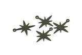 Siyah Kutup Yıldızı Tılsımı, 24 Oksitlenmiş Siyah Pirinç, Siyah Tılsımlar, 1 Döngülü Siyah Kutup Yıldızı Tılsımları (17x15x0,60 mm) A4109