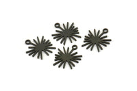 Siyah Güneş Tılsımı, 1 Döngülü 24 Oksitlenmiş Siyah Pirinç Güneş Tılsımı, Tılsım Kolye Uçları (13x12x0,60 mm) A3652