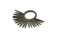 Siyah Güneş Tılsımı, Oksitlenmiş Siyah Pirinç Güneş Tılsımı, Kolye Uçları, Bulgular (43x30mm) N1146