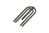Siyah Saçaklı Tılsım, 1 Delikli 8 Oksitlenmiş Siyah Pirinç Saçaklı Tılsım, Bulgular (33x15x0,80 mm) A6472