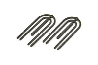 Siyah Saçaklı Tılsım, 1 Delikli 8 Oksitlenmiş Siyah Pirinç Saçaklı Tılsım, Bulgular (33x15x0,80 mm) A6472