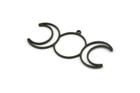 Siyah Ay Tılsımı, 1 Halkalı 8 Oksitlenmiş Siyah Pirinç Hilal Tılsımı, Bulgular (45x20x0,80 mm) A6343