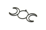 Siyah Ay Tılsımı, 1 Halkalı 8 Oksitlenmiş Siyah Pirinç Hilal Tılsımı, Bulgular (45x20x0,80 mm) A6343