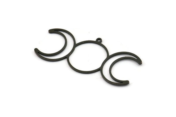 Siyah Ay Tılsımı, 1 Halkalı 8 Oksitlenmiş Siyah Pirinç Hilal Tılsımı, Bulgular (45x20x0,80 mm) A6343