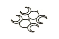 Siyah Ay Tılsımı, 1 Halkalı 8 Oksitlenmiş Siyah Pirinç Hilal Tılsımı, Bulgular (45x20x0,80 mm) A6343