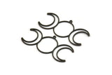 Siyah Ay Tılsımı, 1 Halkalı 8 Oksitlenmiş Siyah Pirinç Hilal Tılsımı, Bulgular (45x20x0,80 mm) A6343