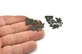 Black Mushroom Charm, 4 Oxidized Black Brass Mushroom Charms With 1 Hole, Charm Pendants (33x24x0.60mm) SMP0345 A6197