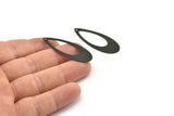 Siyah Damla Charm, 1 Delikli 6 Oksitlenmiş Siyah Pirinç Damla Charm, Küpeler, Bulgular (44x16x0,40 mm) A4196