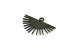 Black Sun Charm, 12 Oxidized Black Brass Sun Charms With 1 Loop, Findings (20x13x0.60mm) A4057