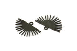 Black Sun Charm, 12 Oxidized Black Brass Sun Charms With 1 Loop, Findings (20x13x0.60mm) A4057