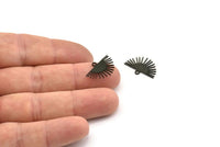 Black Sun Charm, 12 Oxidized Black Brass Sun Charms With 1 Loop, Findings (20x13x0.60mm) A4057