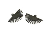 Black Sun Charm, 12 Oxidized Black Brass Sun Charms With 1 Loop, Findings (20x13x0.60mm) A4057