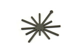 Black Boom Charm, 4 Oxidized Black Brass Boom Charms With 1 Loop (40x38x1mm) D1572