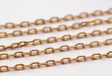 Link Chain, Faceted Chain, 10M Faceted Soldered Brass Chain (3x1.5mm) W5-60rose  ( Z043 )