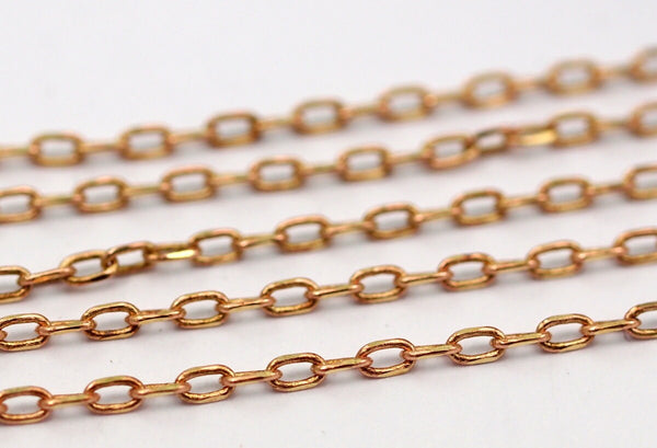 Brass Chain, Cable Chain, 5 M Faceted Soldered Brass Chain (3x1.5mm) W5-60rose  ( Z043 )