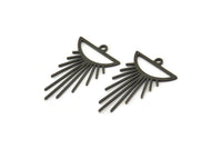 Siyah Güneş Tılsımı, 1 Döngülü 12 Oksitlenmiş Siyah Pirinç Güneş Tılsımı, Tılsım Kolye Uçları, Bulgular (26x16x0,60 mm) A6155
