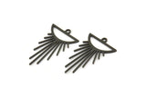 Siyah Güneş Tılsımı, 1 Döngülü 12 Oksitlenmiş Siyah Pirinç Güneş Tılsımı, Tılsım Kolye Uçları, Bulgular (26x16x0,60 mm) A6155