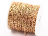 Link Chain, Faceted Chain, 10M Faceted Soldered Brass Chain (3x1.5mm) W5-60rose  ( Z043 )