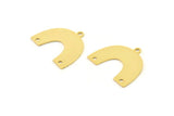 Gold Charm, 4 Gold Plated Brass, Gold Pendants, Charm Pendants, U Shaped Charms, Gold Semi Circle Charms With 3 Holes (20x16x0.60mm) A3222
