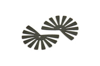 Black Sun Charm, 10 Textured Oxidized Black Brass Rising Sun Flag Charms With 1 Hole, Findings, Earrings (25x17x0.60mm) D1411