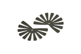 Black Sun Charm, 10 Textured Oxidized Black Brass Rising Sun Flag Charms With 1 Hole, Findings, Earrings (25x17x0.60mm) D1411
