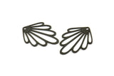 Siyah Yaprak Tılsımı, 1 Delikli 10 Oksitlenmiş Siyah Pirinç Yaprak Tılsımı, Tılsım Kolye Uçları (27,5x20x0,60 mm) A5047 H0196